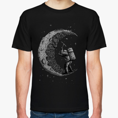 Футболка Moon worker космонавт на луне