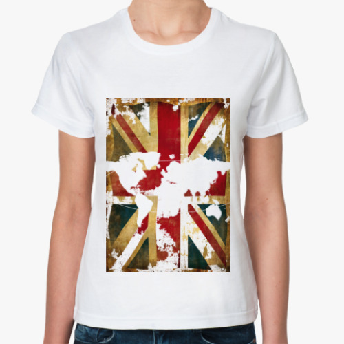 Классическая футболка с принтом Британский флаг