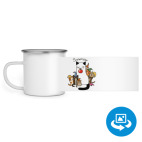 Кружка металлическая белая (круговая запечатка)