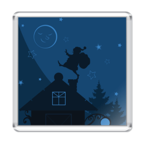 Магнит с принтом  Санта