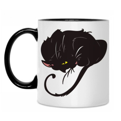 Кружка с принтом Black cat