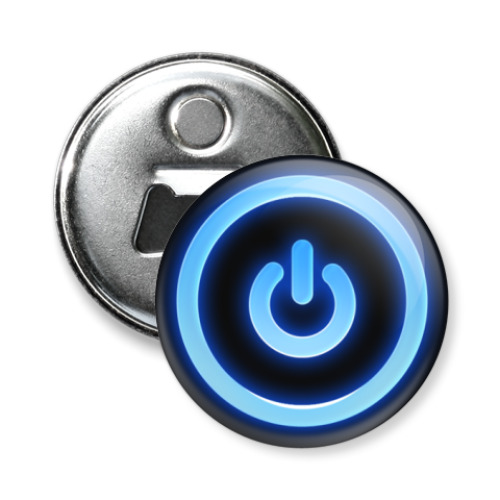 Магнит-открывашка с принтом  'Power Button'