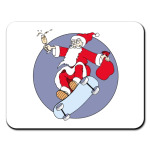 Новогодний принт с Дедом Морозом. Санта на скейте