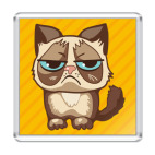 Магнит 6.5 x 6.5 см Угрюмый кот Тард - Grumpy Cat
