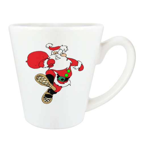 Чашка Латте с принтом Дед Мороз