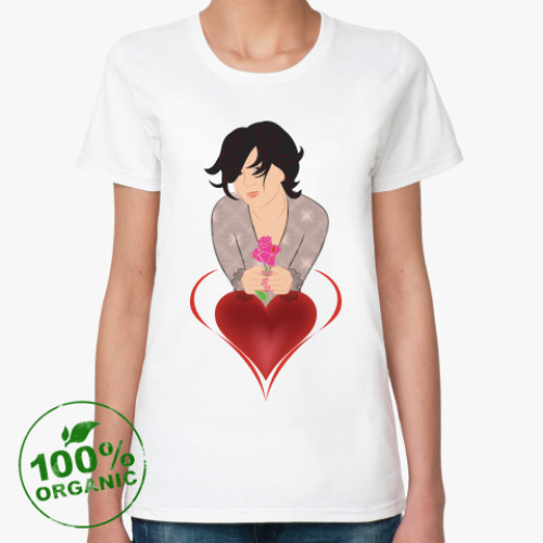 Женская футболка из органик-хлопка с принтом Моя любовь