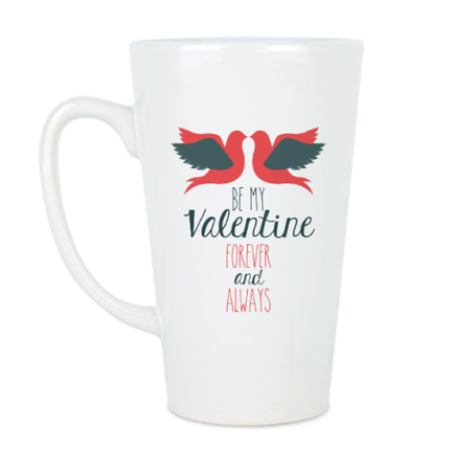 Чашка Латте с принтом Be my Valentine!