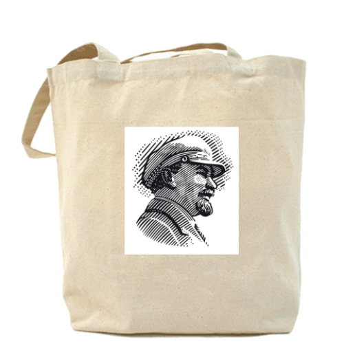 Сумка шоппер с принтом мужчина в кепке