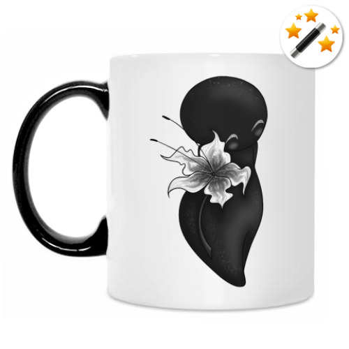 Кружка-хамелеон Тень с цветочком