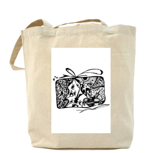 Сумка шоппер с принтом Подарок