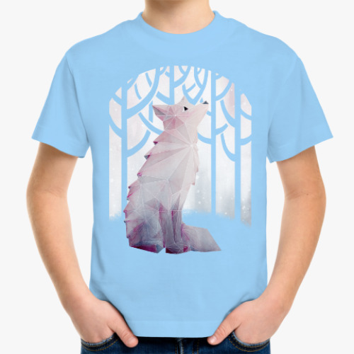 Детская футболка Зимний Лис в снегу Winter fox