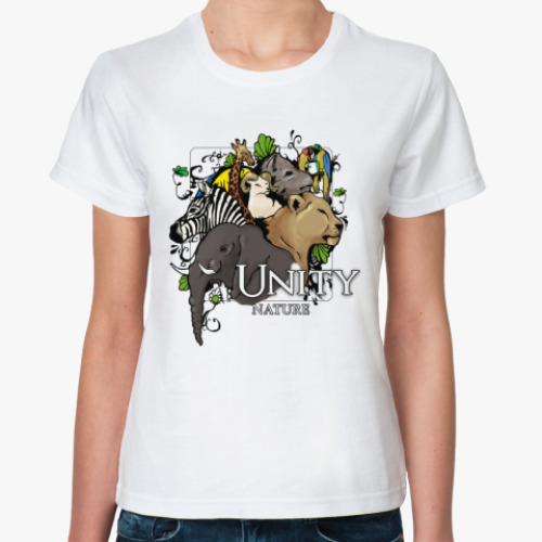Классическая футболка с принтом  Unity nature