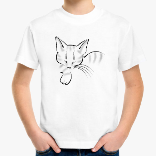 Детская футболка Спящий кот