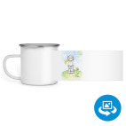 Кружка металлическая белая (круговая запечатка)