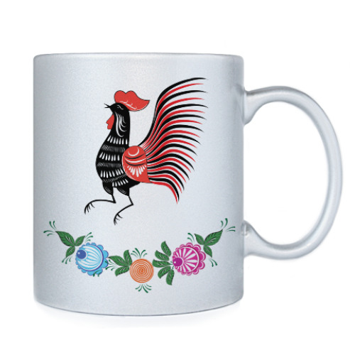 Кружка с принтом Городецкая роспись