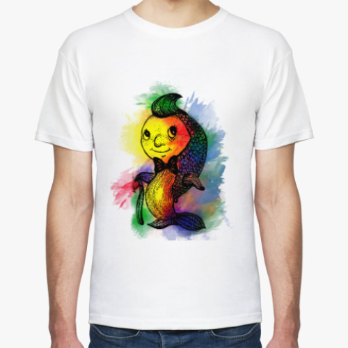 Футболка с принтом Рыбка-джентльмен