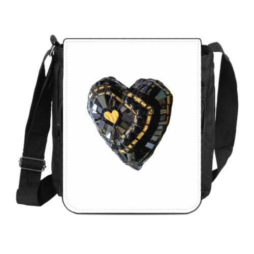 Сумка на плечо (мини-планшет) Мозаика Чёрное сердце