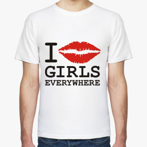 Футболка с принтом I girls everywhere