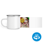 Кружка металлическая белая (круговая запечатка)