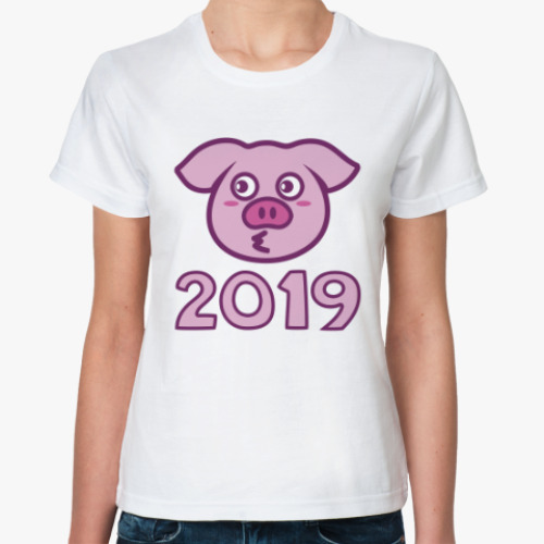 Классическая футболка Год свиньи (кабана) 2019