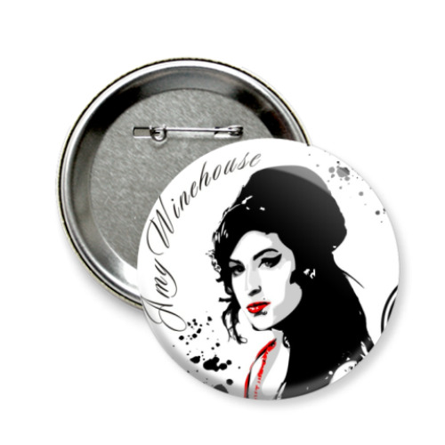 Значок 58мм с принтом Эми Уайнхаус - Amy Winehouse