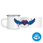 Кружка металлическая белая (круговая запечатка)