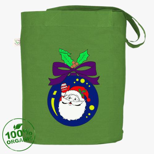 Сумка шоппер с принтом Веселый Санта