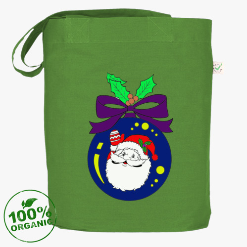 Сумка шоппер с принтом Веселый Санта