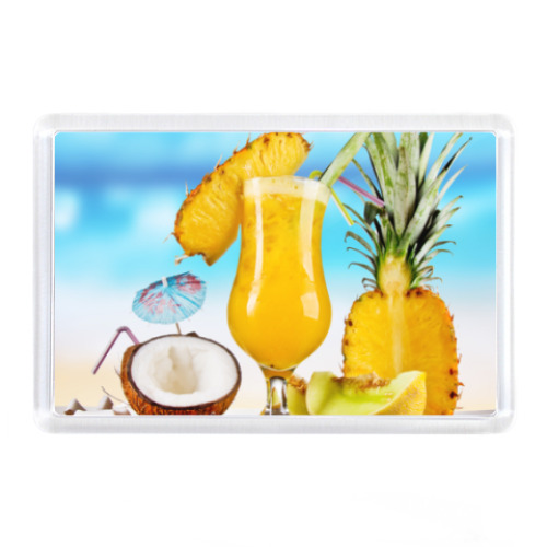 Магнит с принтом Коктейль тропики