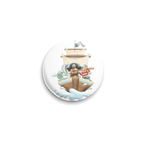 Значок 25мм с принтом Морская коллекция