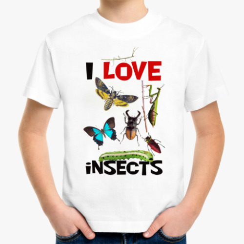 Детская футболка с принтом Насекомые