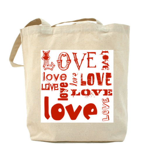 Сумка шоппер с принтом LOVE