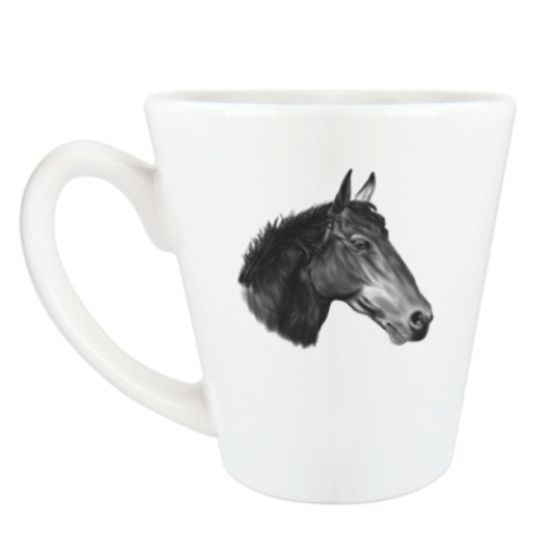 Чашка Латте Лошадь, конь, голова лошади