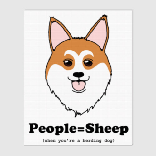 Холст с принтом People=Sheep