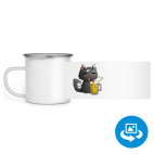 Кружка металлическая белая (круговая запечатка)