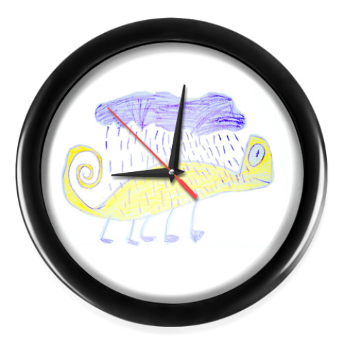 Настенные часы с принтом Хамелеон