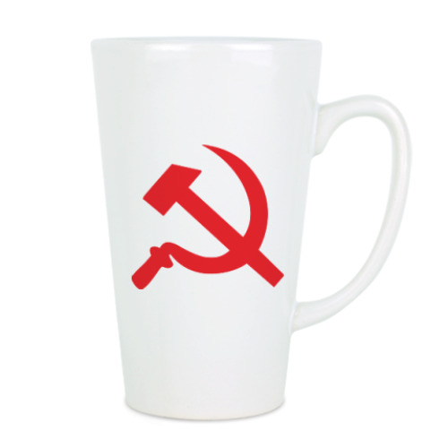 Чашка Латте с принтом Серп и молот - СССР