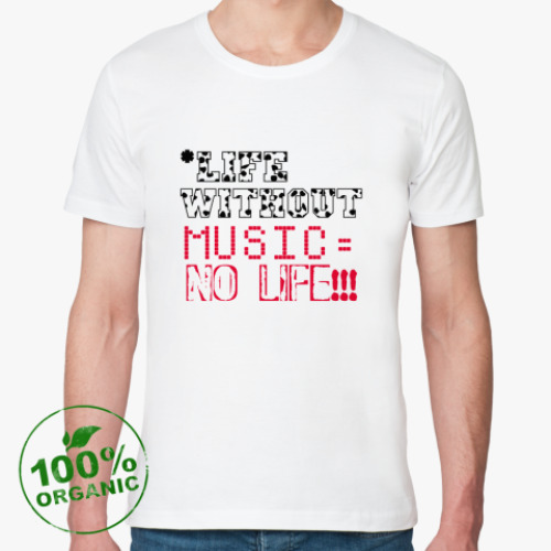 Футболка из органик-хлопка с принтом  Music