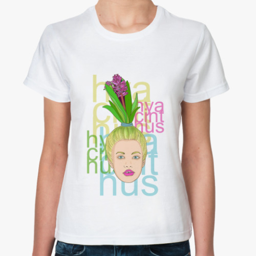 Классическая футболка с принтом Гиацинт