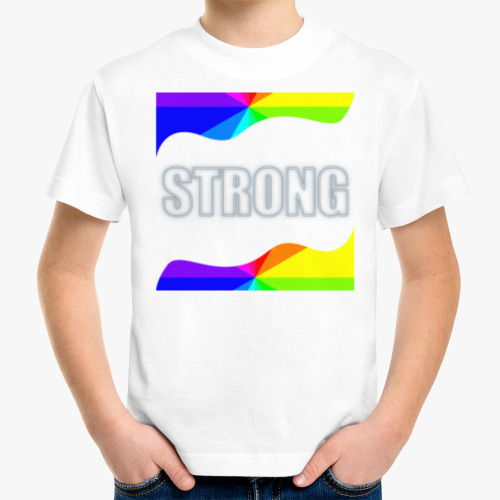 Детская футболка с принтом Сильный текст