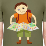 Забавный озадаченный турист с картой