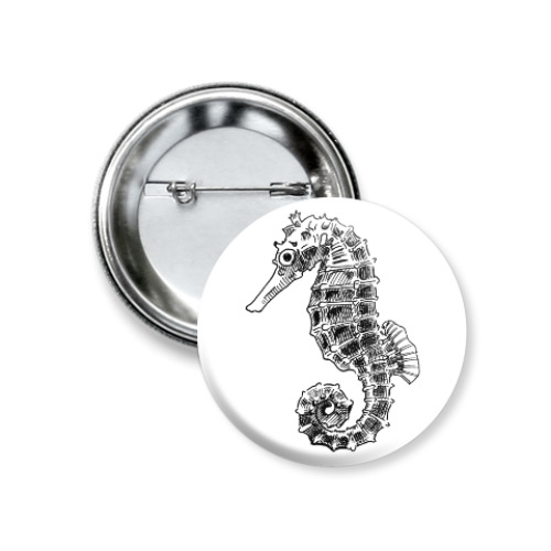 Значок 37мм Морской Конек