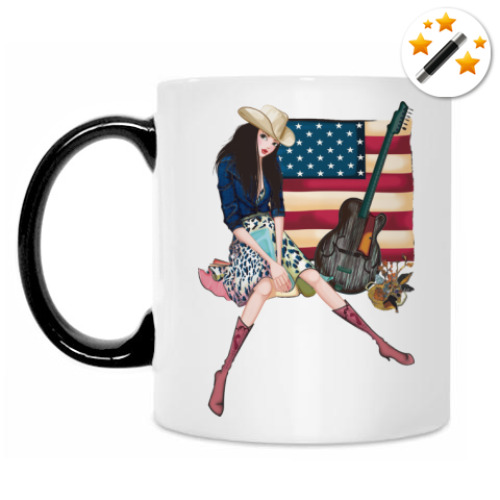 Кружка-хамелеон с принтом USA