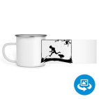 Кружка металлическая белая (круговая запечатка)