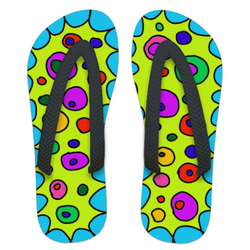 Шлепанцы (сланцы) с принтом Кружочки