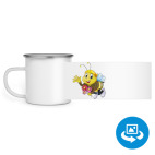 Кружка металлическая белая (круговая запечатка)