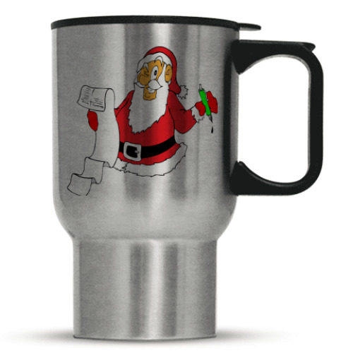 Кружка-термос с принтом Дед Мороз