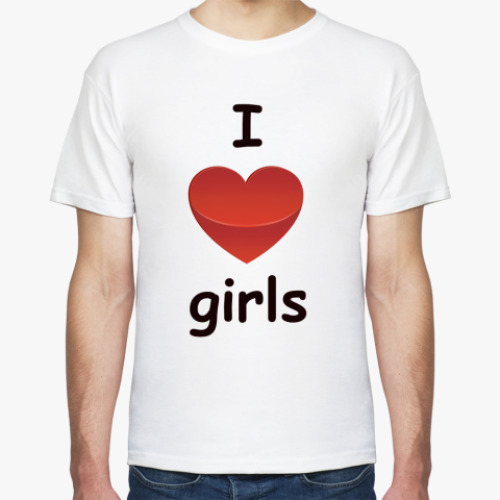 Футболка с принтом Я люблю девочек