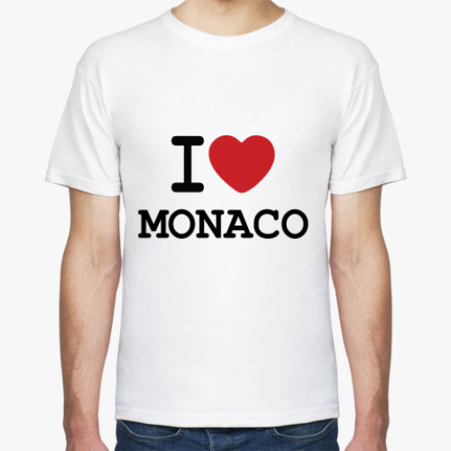 Футболка с принтом   I Love Monaco