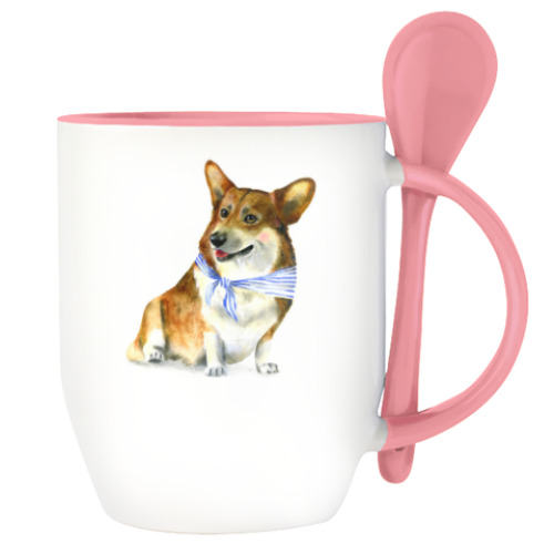 Кружка с ложкой Корги